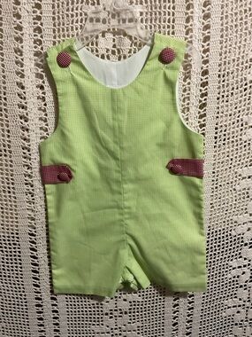 Natalie Grant boutique style checkered romper jonjon Jon Jon 18 months